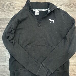 Victoria's Secret Black Quarter-Zip Pullover